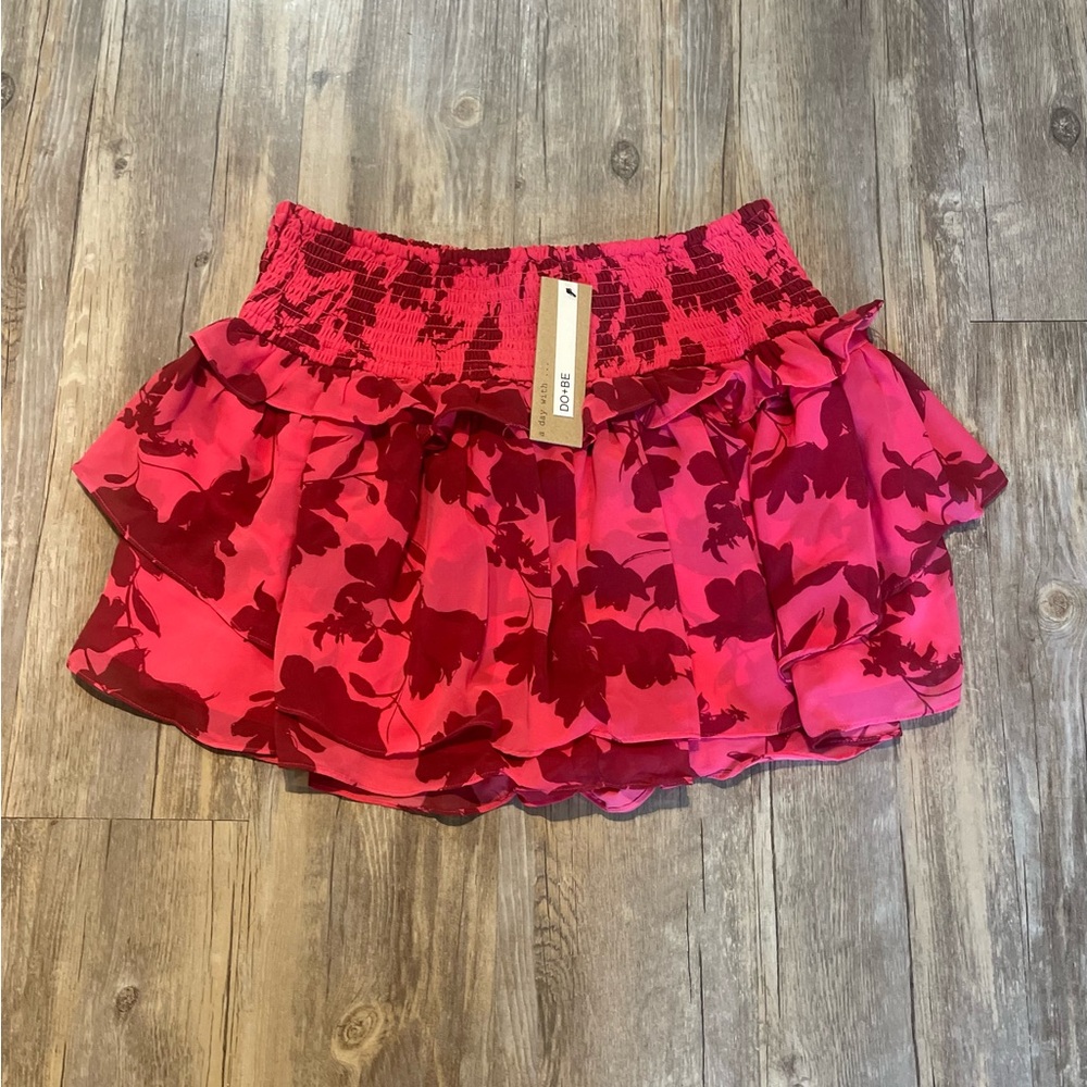 DO+BE Fuchsia and Burgundy Mini Skort